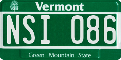 VT license plate NSI086