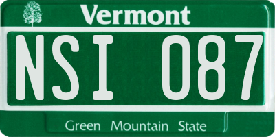 VT license plate NSI087