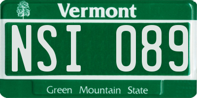 VT license plate NSI089
