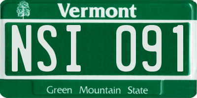 VT license plate NSI091