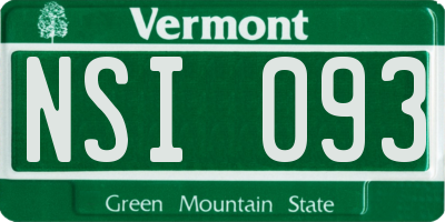VT license plate NSI093