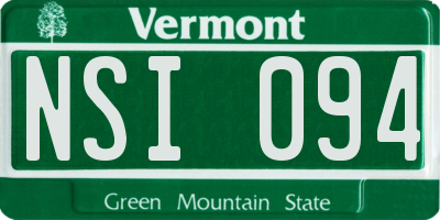 VT license plate NSI094