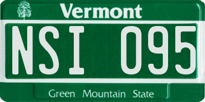 VT license plate NSI095