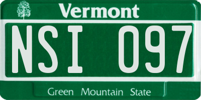VT license plate NSI097