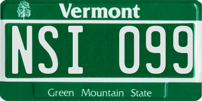 VT license plate NSI099