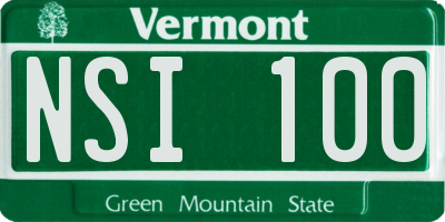 VT license plate NSI100