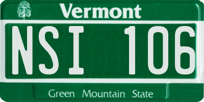 VT license plate NSI106