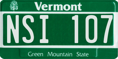VT license plate NSI107