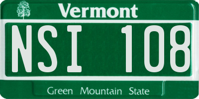 VT license plate NSI108