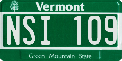 VT license plate NSI109