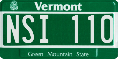 VT license plate NSI110