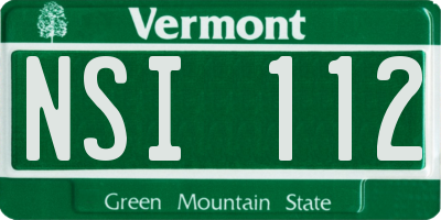 VT license plate NSI112
