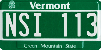 VT license plate NSI113