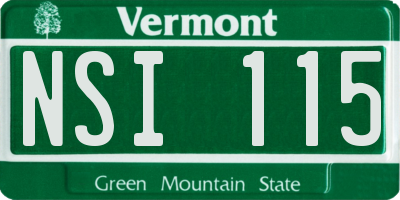 VT license plate NSI115