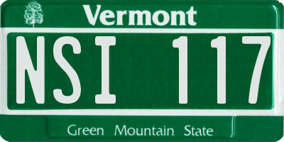 VT license plate NSI117