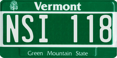 VT license plate NSI118