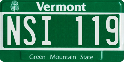 VT license plate NSI119
