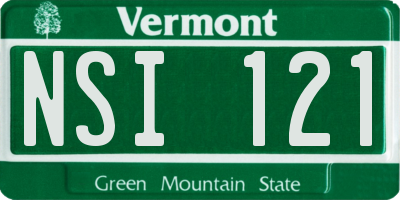 VT license plate NSI121