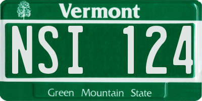 VT license plate NSI124