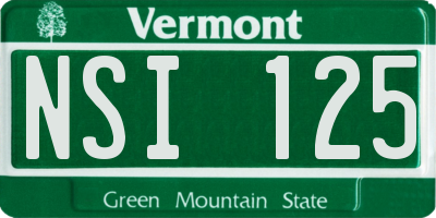 VT license plate NSI125