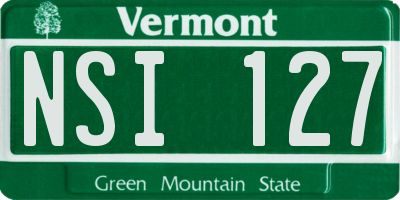VT license plate NSI127
