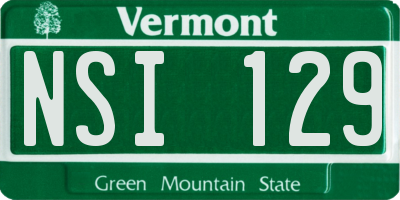 VT license plate NSI129
