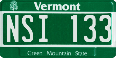 VT license plate NSI133