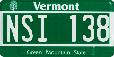 VT license plate NSI138