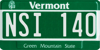 VT license plate NSI140