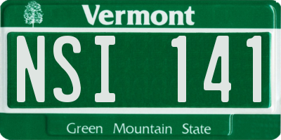 VT license plate NSI141