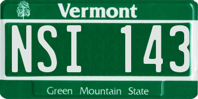 VT license plate NSI143