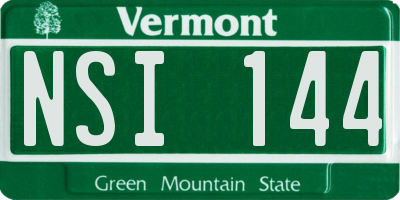 VT license plate NSI144