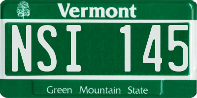 VT license plate NSI145