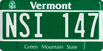 VT license plate NSI147