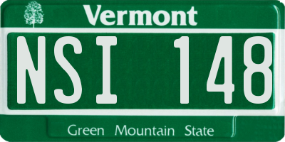 VT license plate NSI148