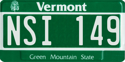 VT license plate NSI149