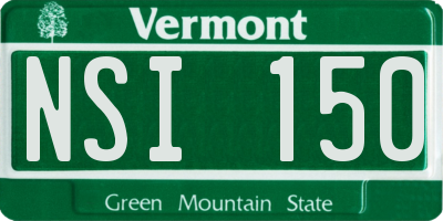 VT license plate NSI150