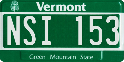 VT license plate NSI153