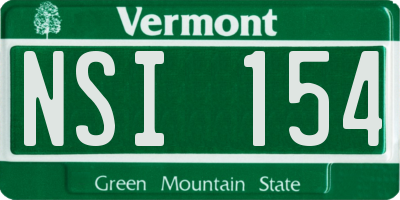VT license plate NSI154
