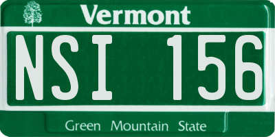 VT license plate NSI156