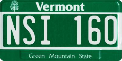 VT license plate NSI160