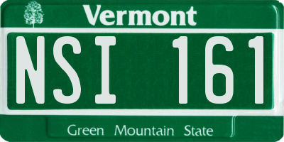 VT license plate NSI161