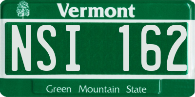VT license plate NSI162