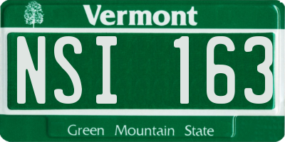 VT license plate NSI163