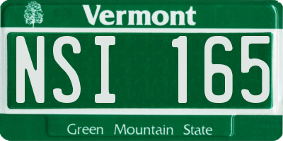 VT license plate NSI165