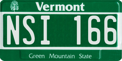 VT license plate NSI166