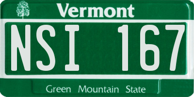 VT license plate NSI167