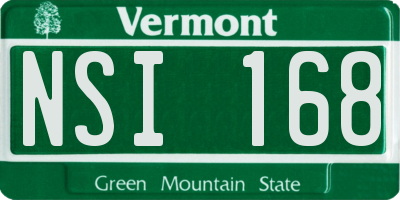 VT license plate NSI168