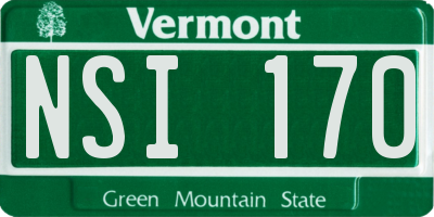 VT license plate NSI170