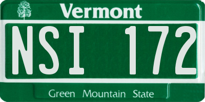 VT license plate NSI172